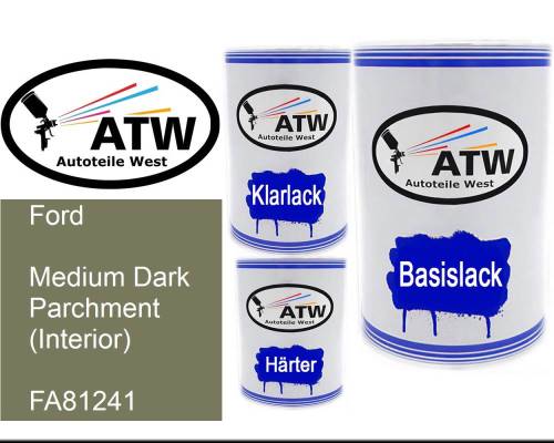 Ford, Medium Dark Parchment (Interior), FA81241: 500ml Lackdose + 500ml Klarlack + 250ml Härter - Set, von ATW Autoteile West.
